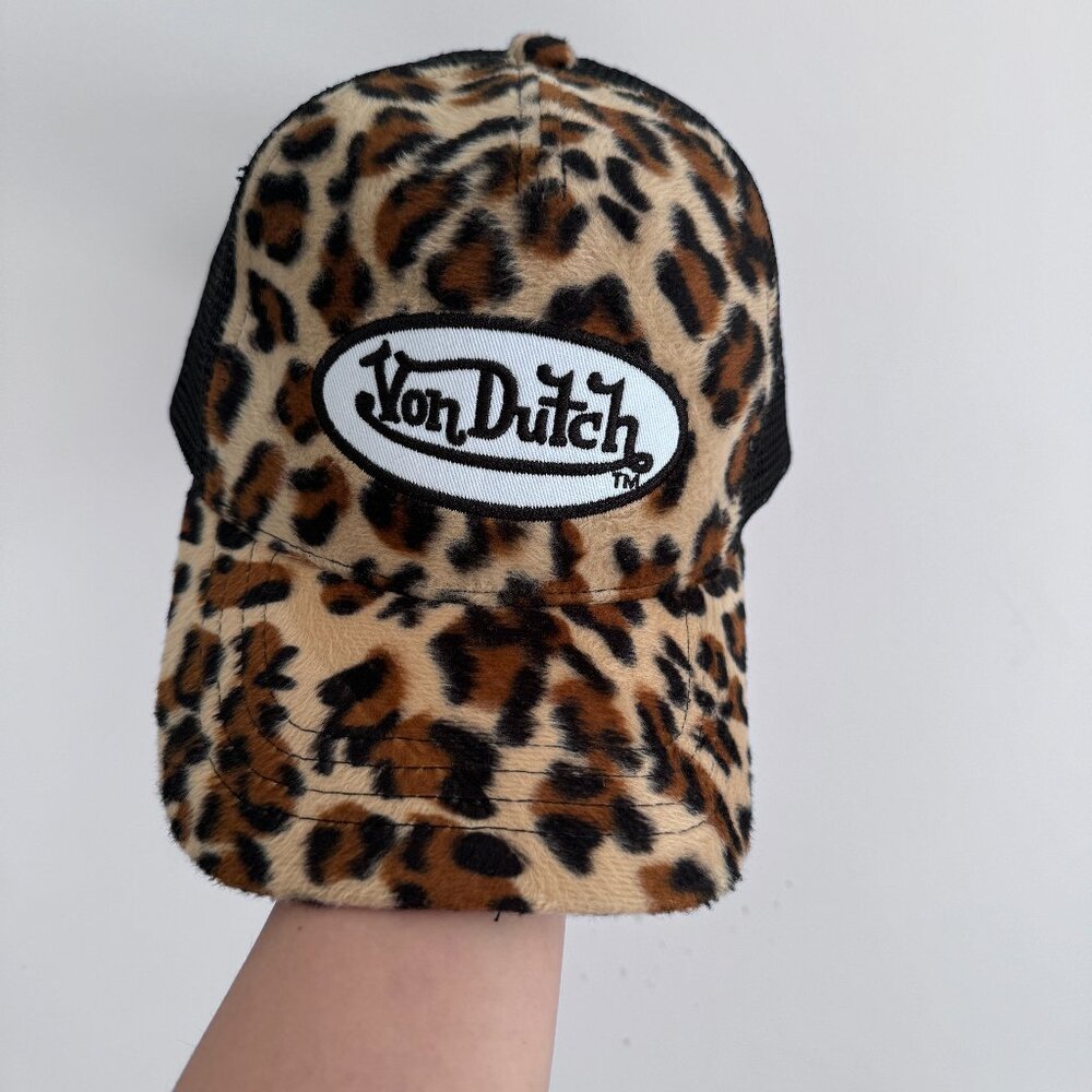 Von Dutch Leopard Print Trucker Cap
